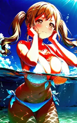 【市ヶ谷有咲】水着流されえっち｜本編183枚