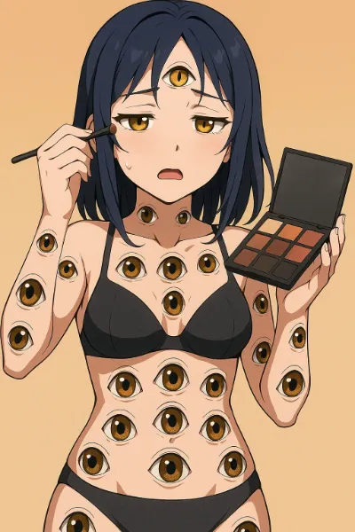 妖怪百目ちゃんメイクお疲れ