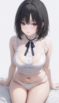 シースルー白ランジェリー