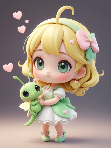 ～女の子と昆虫風マスコット～