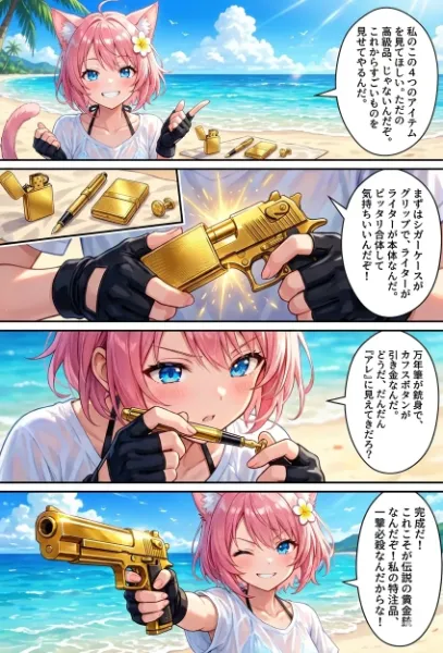 黄金銃を持つネコミミ