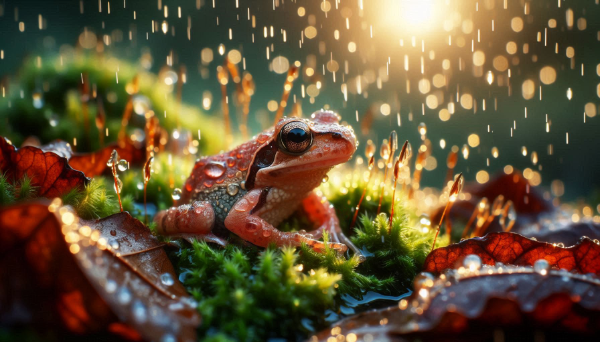 蛙の面に雨水