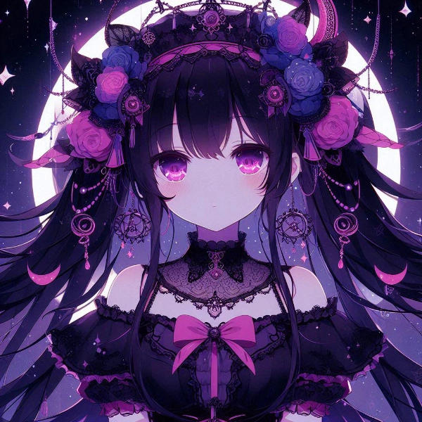 カチューシャをつけた、黒髪ツインテール少女＊その1(4枚)