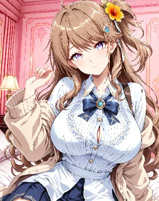 美女が微笑む優雅な午後