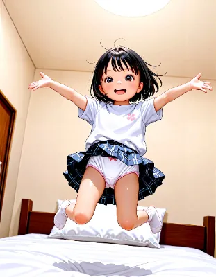 梢と逢瀬 #04 ベッドでジャンプ