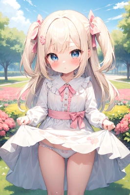 パンツを見せる金髪少女 その2