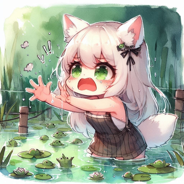 お池にハマって手が出てる🖐️