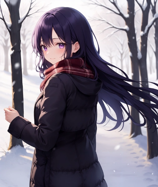 秘書さんと雪道さんぽ