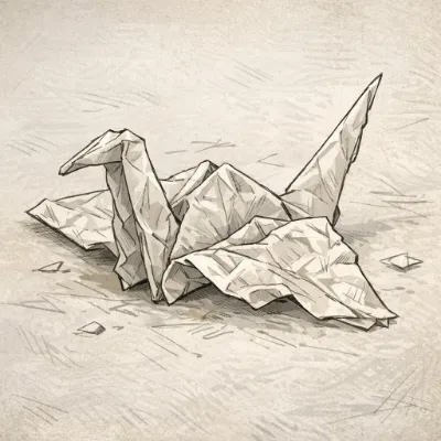 しわくちゃ折り鶴