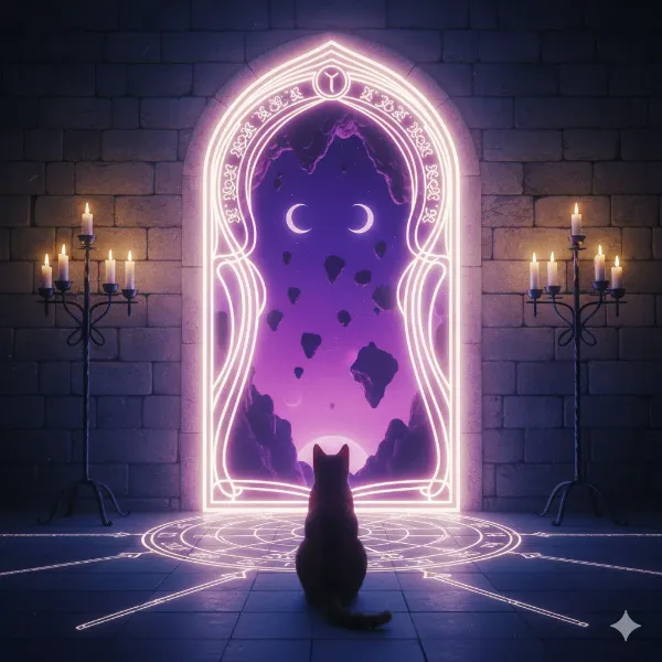 猫と紫の魔法門の秘密