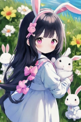 白うさぎさん達が居たのです！懐いてきて可愛いのです！