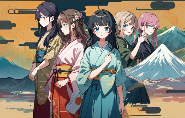 いざ、富士山へ！！女子版（9枚）レトロモダン街シリーズ・その24