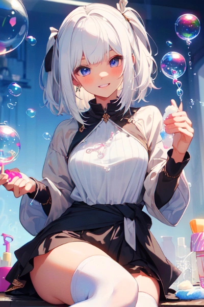 【R15】白髪のツインテール少女と、シャボン玉★その1(17枚)