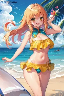 中華ビキニの女の子のバカンスです