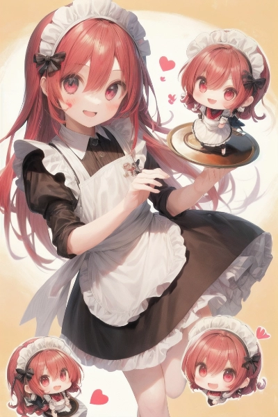 ワインレッドなメイドちゃん③