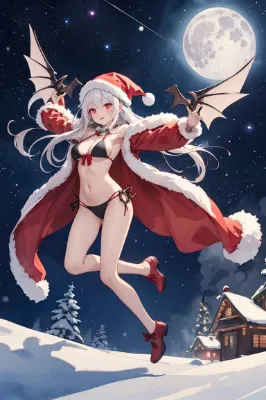 夜空に舞う魔王様