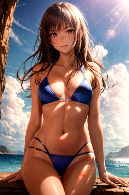 寒いから水着