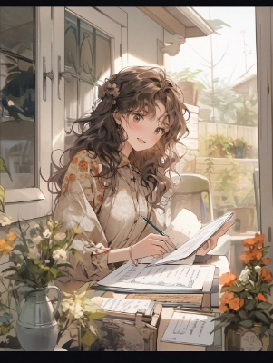 家計簿をつけて帳尻を合わせる美女