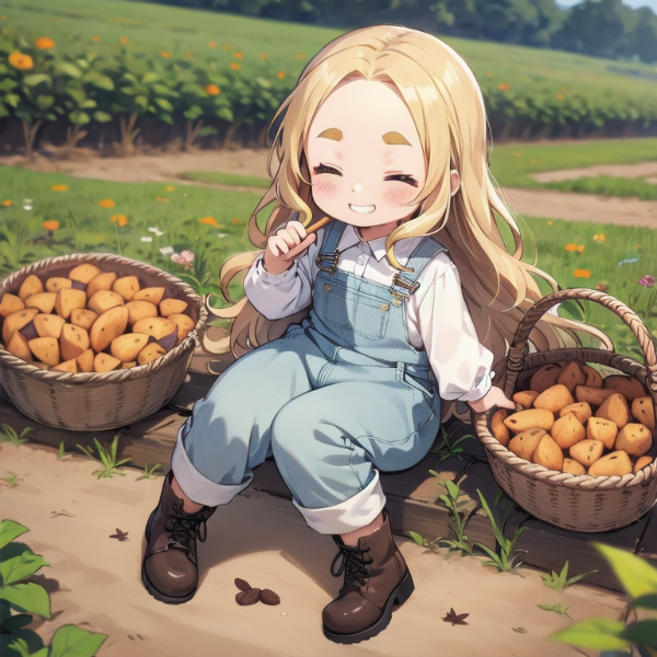 芋掘りおでこちゃん