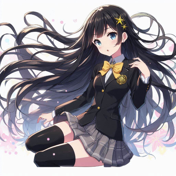 流れ星のブローチを付けた女の子