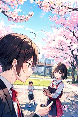 桜舞い、春きたる