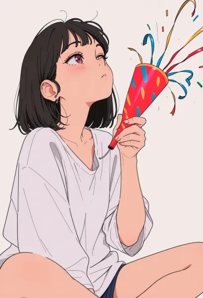 黒髪少女の秘密の祝賀パーティー