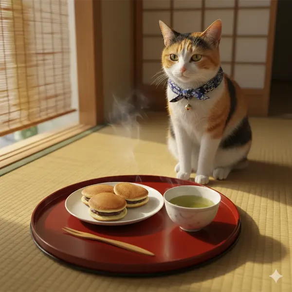 三毛猫の甘い朝のひととき