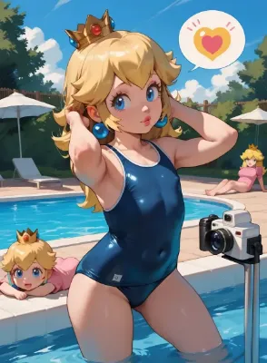 漫画風スク水撮影会