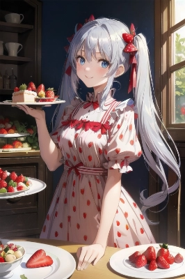 いちごの日の銀髪さん