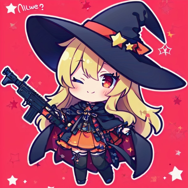 ハロウィン魔女っ娘スタンプ風～ウインク