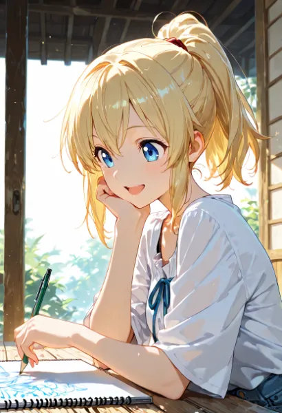 窓辺の少女と夏のスケッチ冒険