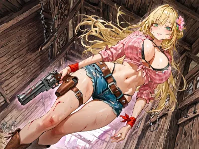 血と汗に濡れたカウガールの逃走
