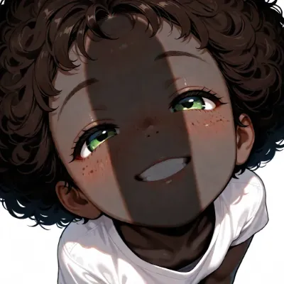 褐色肌と好奇の瞳
