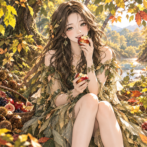 9/17 秋のフルーツを食べるリーフちゃん🌿