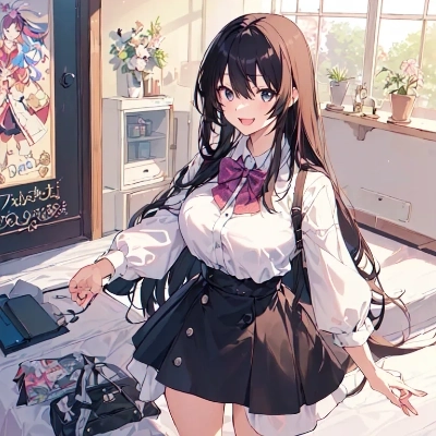 黒髪ロング