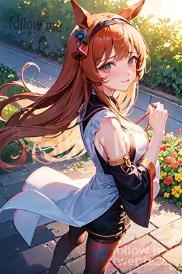 庭を眺めているところを見つかったメイドのサイレンススズカ