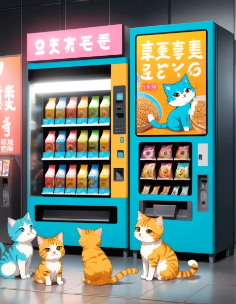 キャットフード自販機　買ってほしいニャ