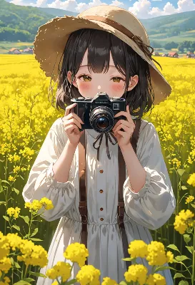 花畑の少女と永遠の瞬間