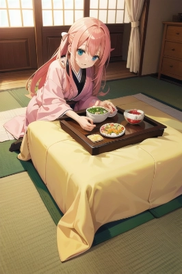 美少女　コタツ