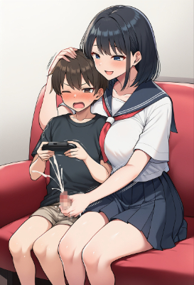 おねショタ　初恋のお姉さんに手コキしてもらう少年