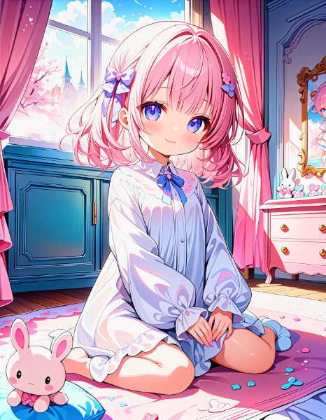 大きめワイシャツの女の子