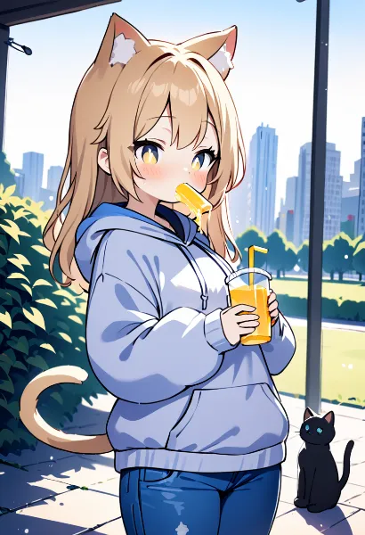 猫耳少女の街角オレンジタイム