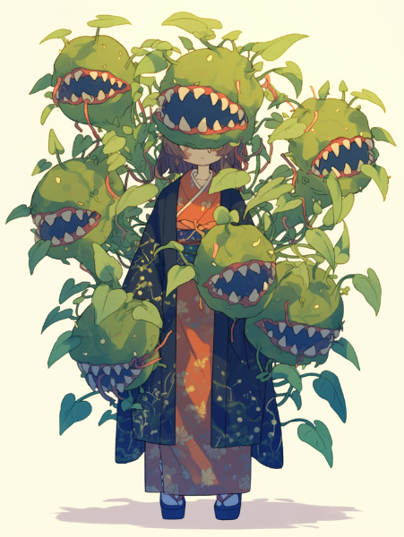 食人植物の「萌え」袖