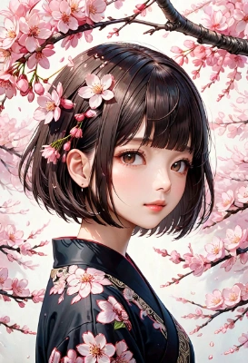 櫻とボブカットの少女