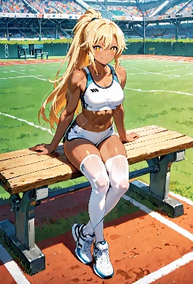 金髪ポニーテール