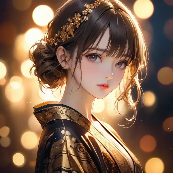 黄金の光に包まれた少女