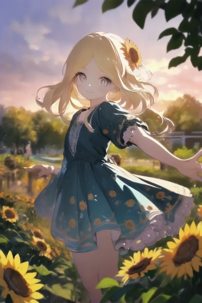 公園で佇む金色の髪の少女