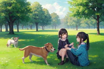 ワンちゃんと一緒に