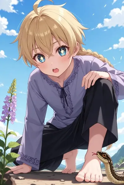 蛇に舐められた…