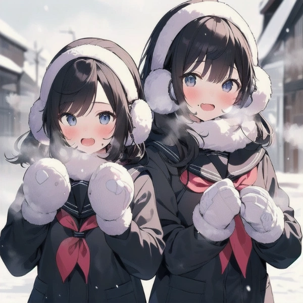 耳あてと白い吐息（健全版）。